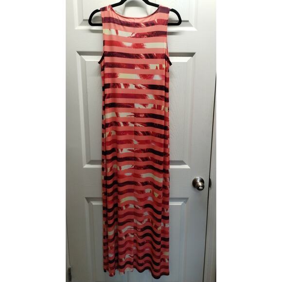 Lot of 2 Apt. 9 Women's Size Large Palm Tree Striped Sleeveless Maxi Dresses - Picture 6 of 9
